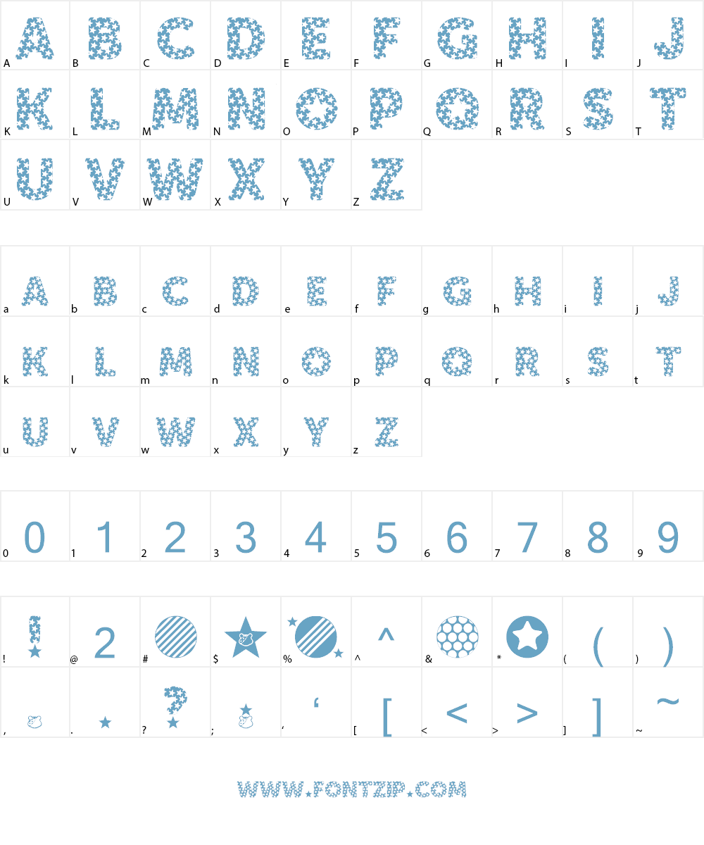 BE A STAR Font Character
